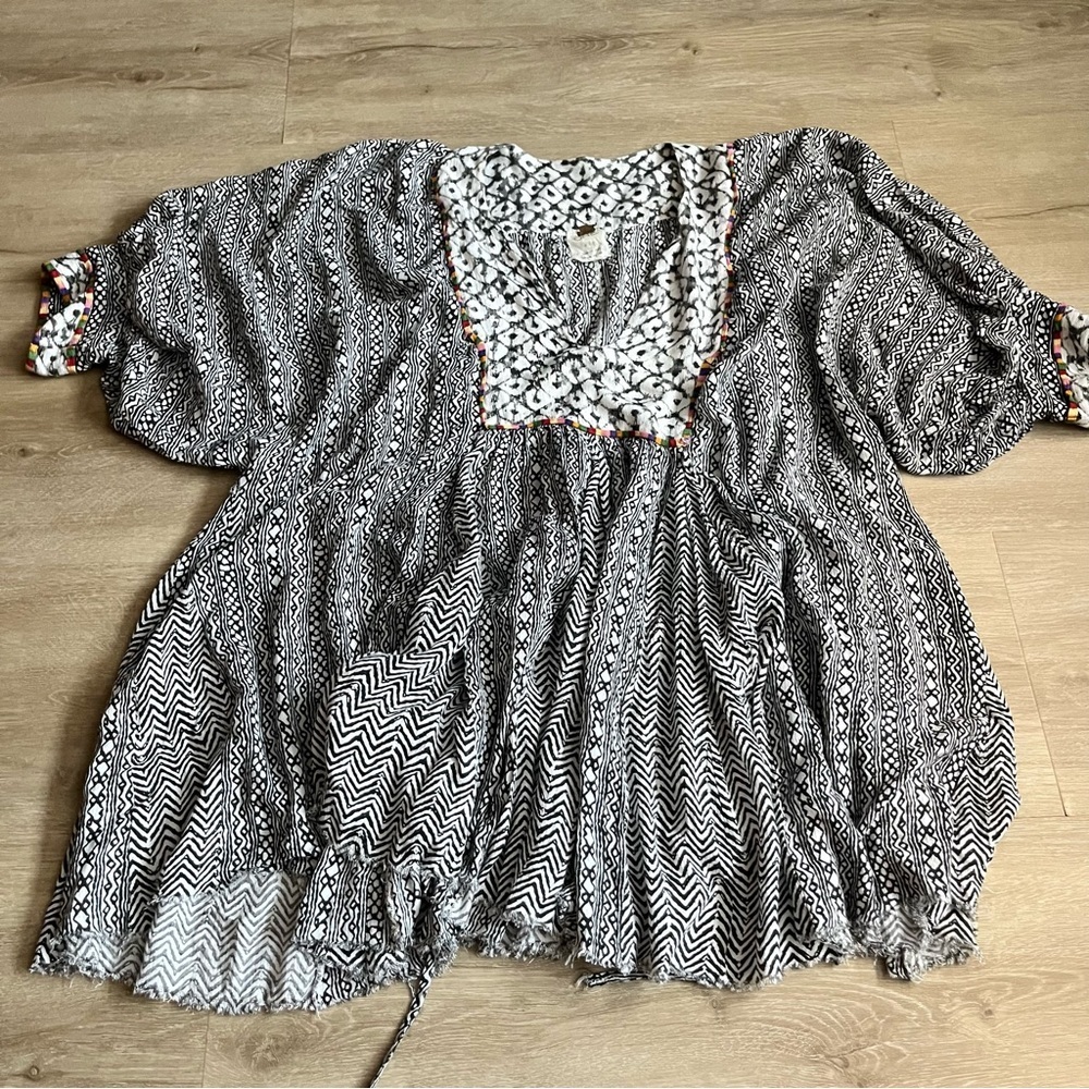 Free People FP One Mix Print Tunic Boho Small - Picture 3 of 8